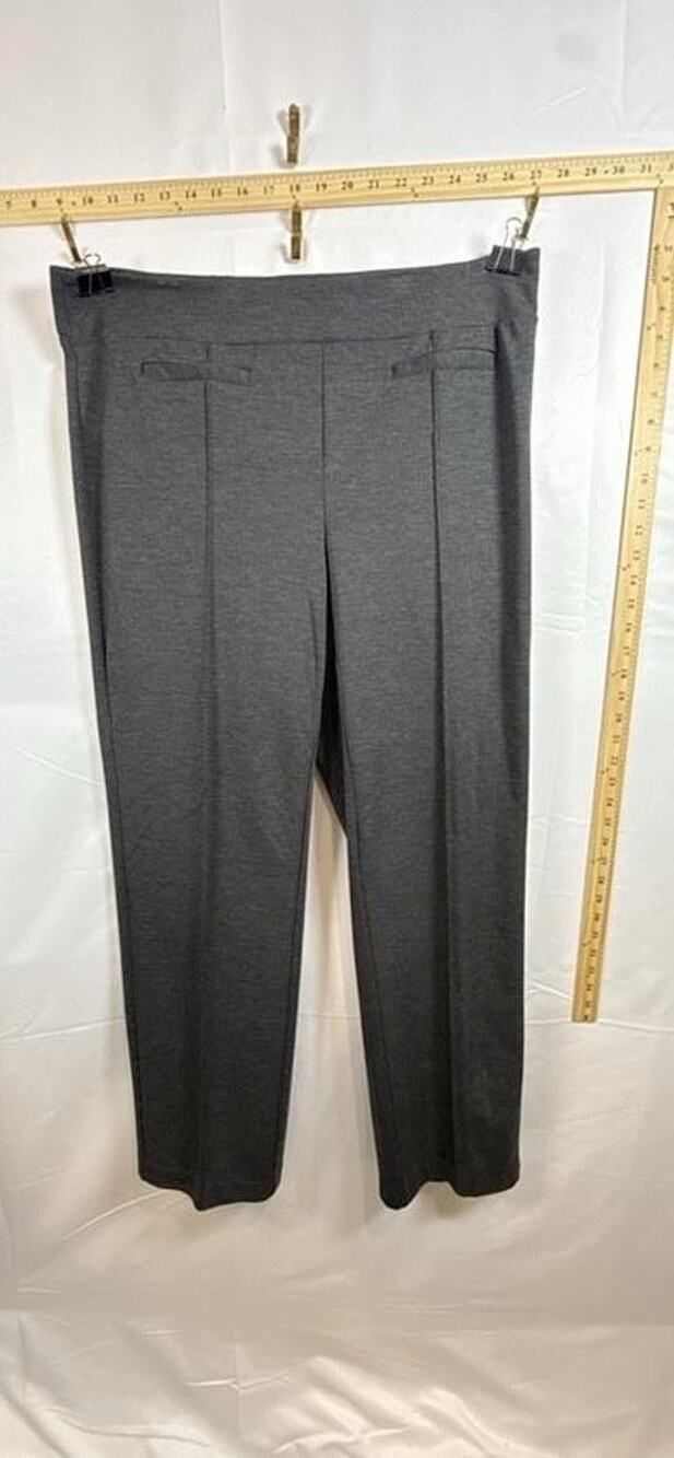 Cato Woman Size 14 16W Charcoal Gray Pull On Elastic Waist Stretch Dress Pants